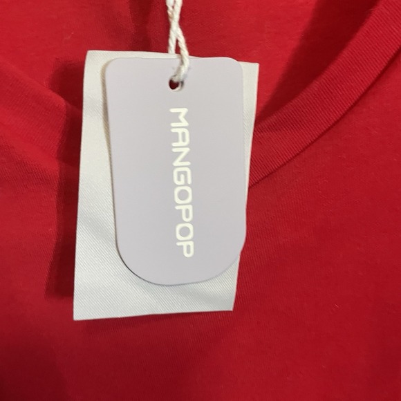 NWTS Mangopop S Small Red Long Sleeve Bodysuit V Neck 32 Bust Stretch‎ - Picture 5 of 5